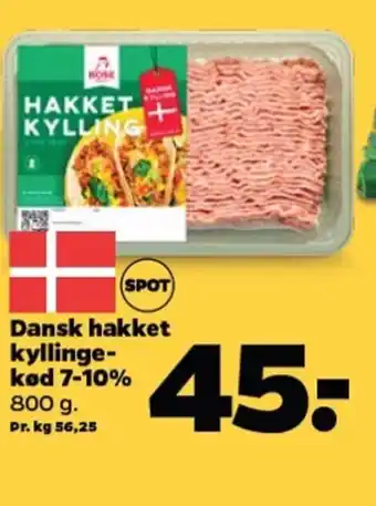 Netto Dansk hakket kyllinge- kød 7-10% tilbud