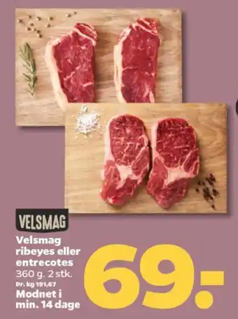 Netto Velsmag ribeyes eller entrecotes tilbud