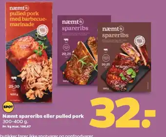 Netto Næmt spareribs eller pulled pork tilbud