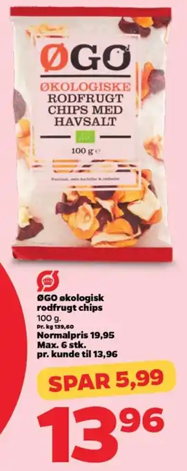 Netto ØGO økologisk rodfrugt chips tilbud