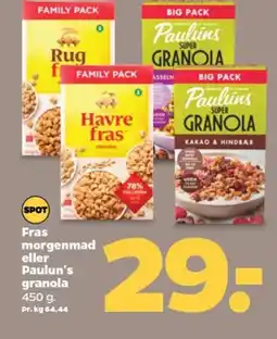 Netto Fras morgenmad eller Paulun's granola tilbud