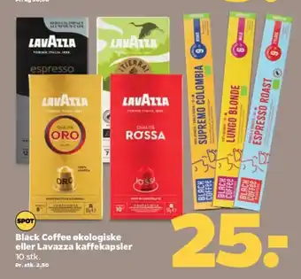 Netto Black Coffee økologiske eller Lavazza kaffekapsler 10 stk. tilbud