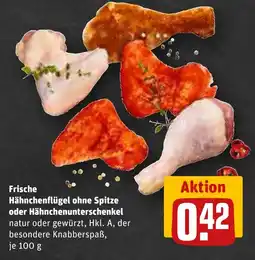 REWE Frische Hähnchenflügel ohne Spitze oder Hähnchenunterschenkel tilbud