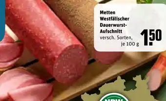 REWE Metten Westfälischer Dauerwurst- Aufschnitt tilbud