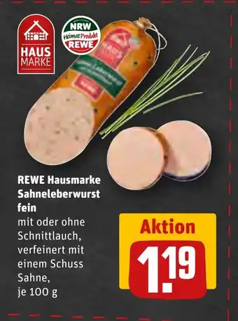 REWE REWE Hausmarke Sahneleberwurst fein tilbud