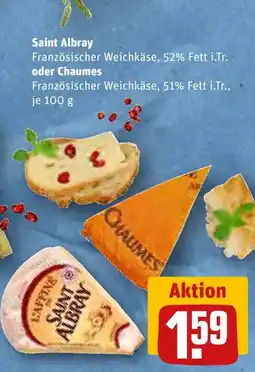 REWE Saint Albray Französischer Weichkäse, 52% Fett i.Tr. oder Chaumes tilbud