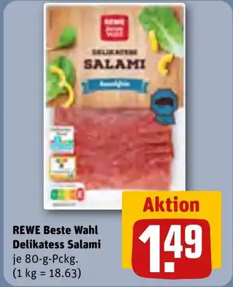 REWE REWE Beste Wahl Delikatess Salami tilbud