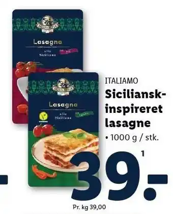 Lidl Sicilianskinspireret lasagne tilbud