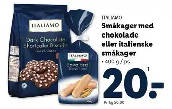 Lidl Småkager med chokolade eller italienske småkager tilbud