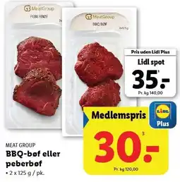 Lidl BBQ-bøf eller peberbøf tilbud