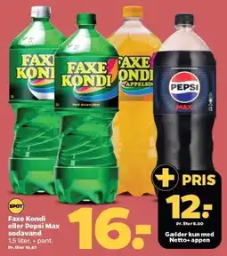 Netto Faxe Kondi eller Pepsi Max sodavand tilbud