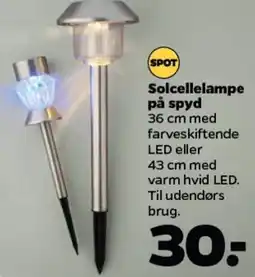 Netto Solcellelampe på spyd tilbud