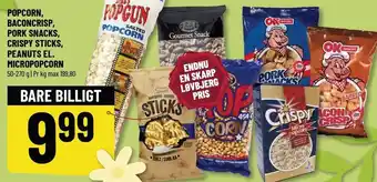 Løvbjerg POPCORN, BACONCRISP, PORK SNACKS, CRISPY STICKS, PEANUTS EL. MIKROPOPCORN tilbud