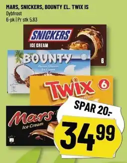 Løvbjerg MARS, SNICKERS, BOUNTY EL. TWIX IS tilbud