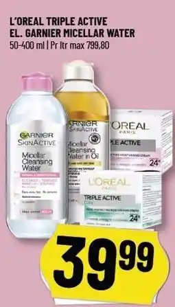 Løvbjerg L'OREAL TRIPLE ACTIVE EL. GARNIER MICELLAR WATER tilbud