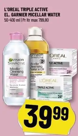 Løvbjerg L'OREAL TRIPLE ACTIVE EL. GARNIER MICELLAR WATER tilbud