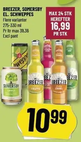 Løvbjerg BREEZER, SOMERSBY EL. SCHWEPPES tilbud