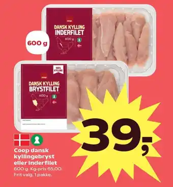 Kvickly Coop dansk kyllingebryst eller inderfilet tilbud