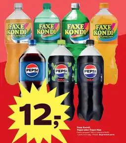 Kvickly Faxe kondi, pepsi eller pepsi max tilbud