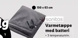 Lidl SANITAS Varmetæppe med batteri tilbud