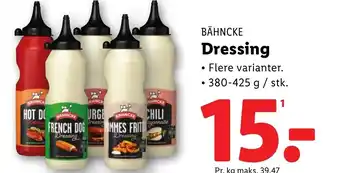 Lidl BÄHNCKE Dressing tilbud