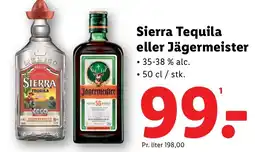 Lidl Sierra Tequila eller Jägermeister tilbud