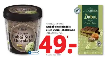 Lidl GELATELLI / J.D. GROSS Dubai-chokoladeis eller Dubai-chokolade tilbud