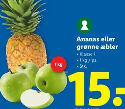 Lidl Ananas eller grønne æbler tilbud