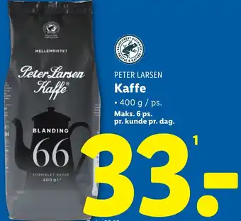 Lidl PETER LARSEN Kaffe tilbud