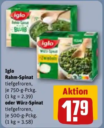 REWE DE IGLO Rahm-Spinat tilbud