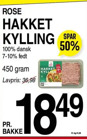 ABC Lavpris ROSE HAKKET KYLLING SPAR tilbud