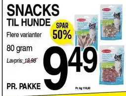 ABC Lavpris SNACKS TIL HUNDE SPAR tilbud