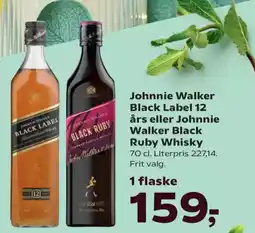 Kvickly Johnnie Walker Black Label 12 års eller Johnnie Walker Black Ruby Whisky tilbud