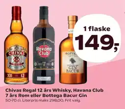 Kvickly Chivas Regal 12 års Whisky, Havana Club 7 års Rom eller Bottega Bacur Gin tilbud