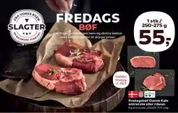 Kvickly Fredagsbøf Dansk Kalv entrecote eller ribeye tilbud