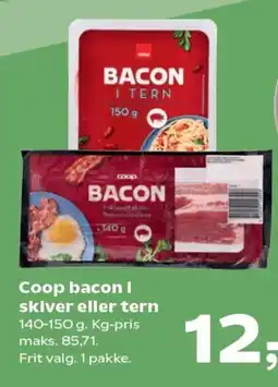 Kvickly Coop bacon i skiver eller tern tilbud