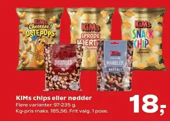 Kvickly KIMs chips eller nødder Flere varianter. tilbud