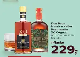 Kvickly Don Papa Masskara eller Normandin XO Cognac tilbud