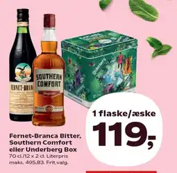 Kvickly Fernet-Branca Bitter, Southern Comfort eller Underberg Box tilbud