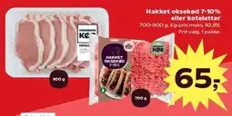 Kvickly Hakket oksekød 7-10% eller koteletter tilbud