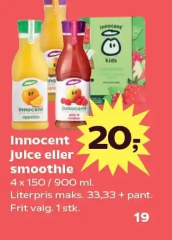 Kvickly Innocent Juice eller smoothie tilbud