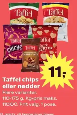 Kvickly Taffel chips eller nødder tilbud