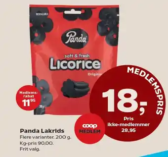 Kvickly Panda Lakrids tilbud