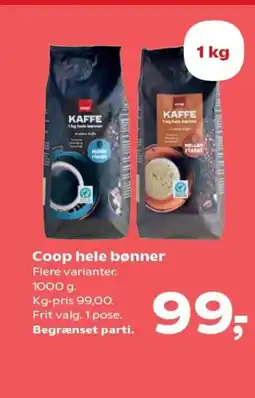 Kvickly Coop hele bønner tilbud