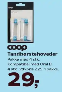 Kvickly Coop tandbørstehoveder pakke med 4 stk. tilbud