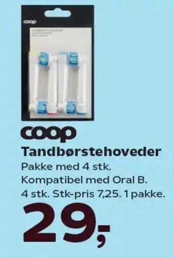 Kvickly Coop tandbørstehoveder pakke med 4 stk. tilbud