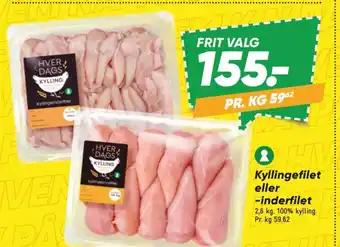 Bilka Kyllingefilet eller -inderfilet tilbud