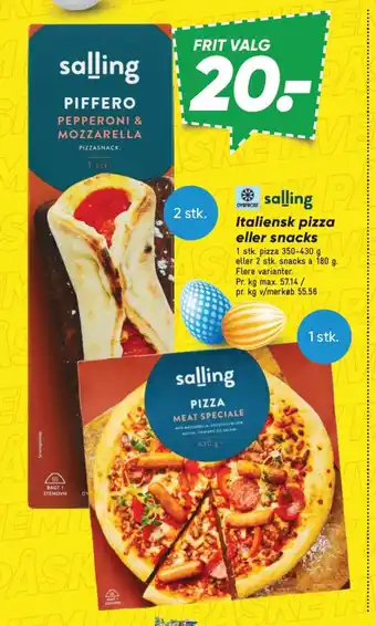 Bilka Italiensk pizza eller snacks tilbud