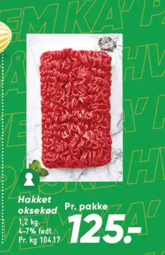 Bilka Hakket oksekød Pr. pakke kg. tilbud