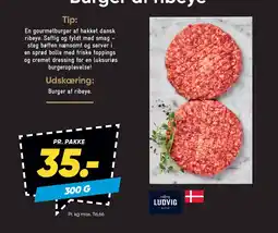 Bilka En gourmetburger af hakket dansk ribeye. tilbud